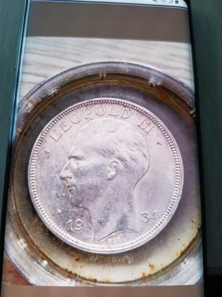 Prachtige massief  zilveren munt Leopold lll jaar 1934.0.835, Verzenden, Zilver, Losse munt, Zilver