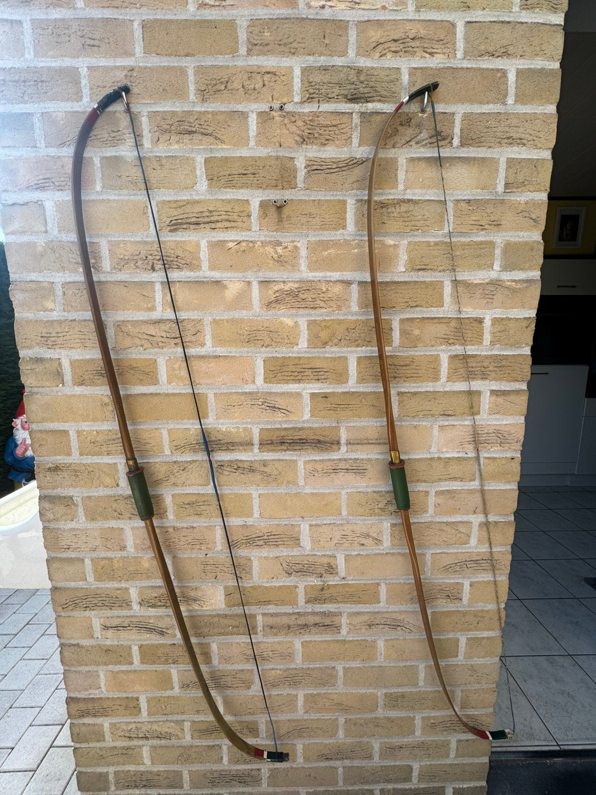 Vintage Fulgur houten bogen + 2 leren kokers, Ophalen, Gebruikt