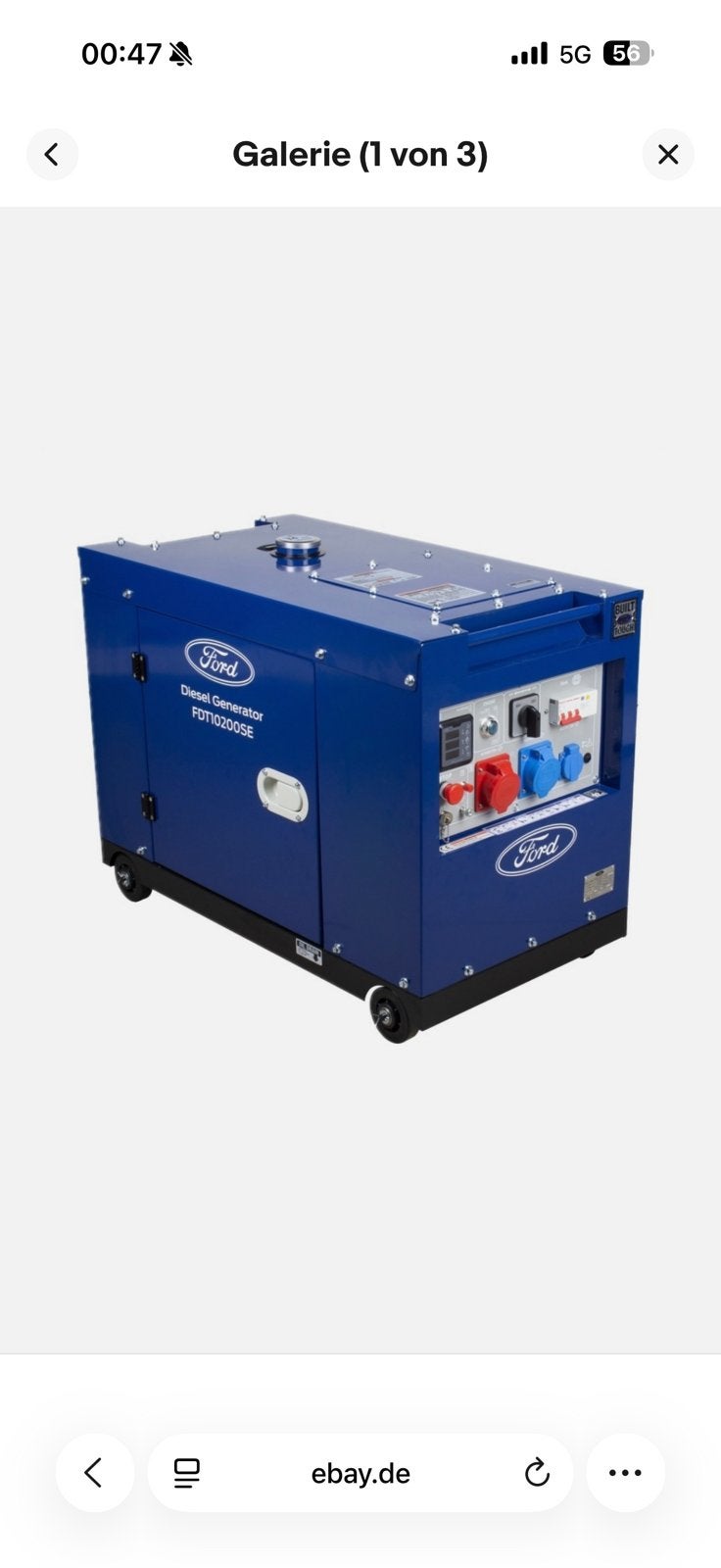 GROUPES ÉLECTROGÈNE FORD 7,9KVA DIESEL NEUF 1650€!, Neuf, 5 à 10 kVA, Démarrage électrique, Enlèvement