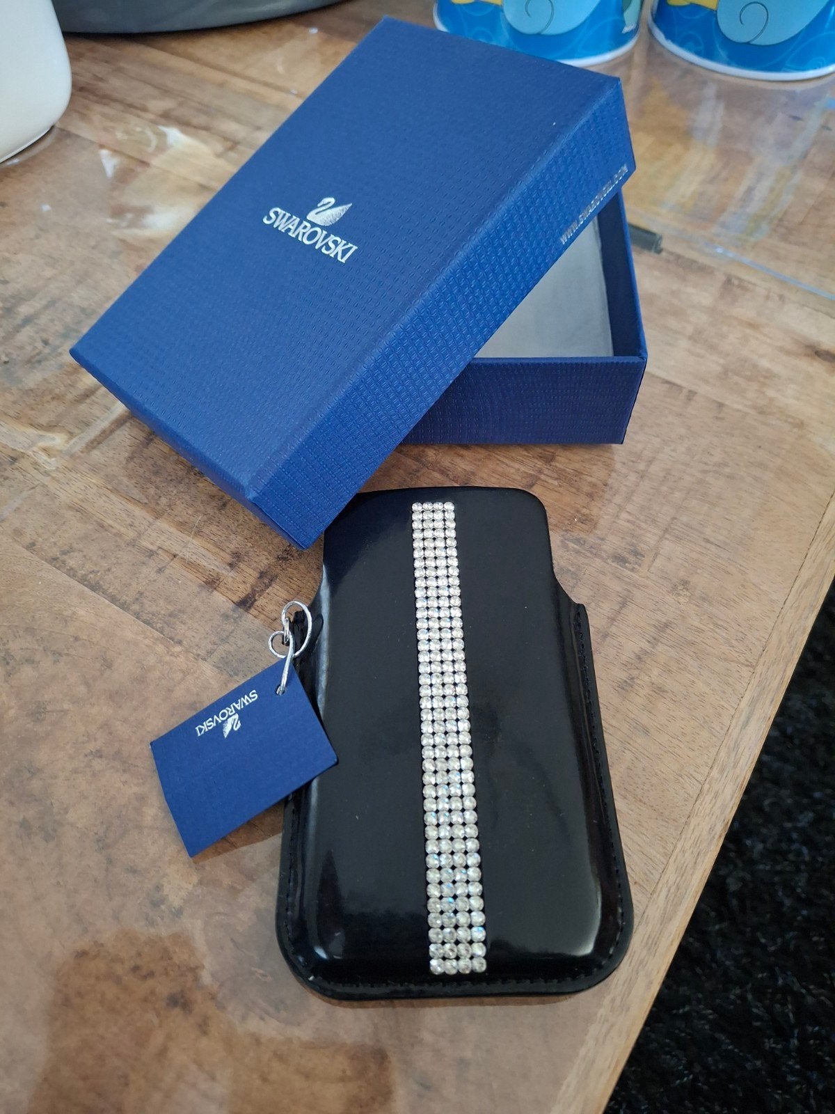 Etui / Hoes zwart met swarovski steentjes Nieuw, Ophalen
