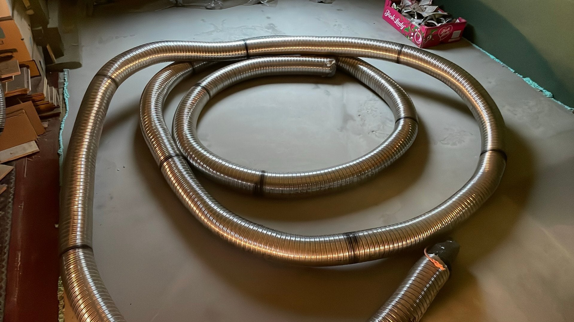 Dubbelwandig inox flexibel nieuw, Ophalen, Zo goed als nieuw, Inox