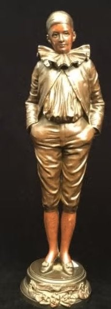 bronze pierrot signe jean garnier, Antiquités & Art, Enlèvement ou Envoi, Bronze