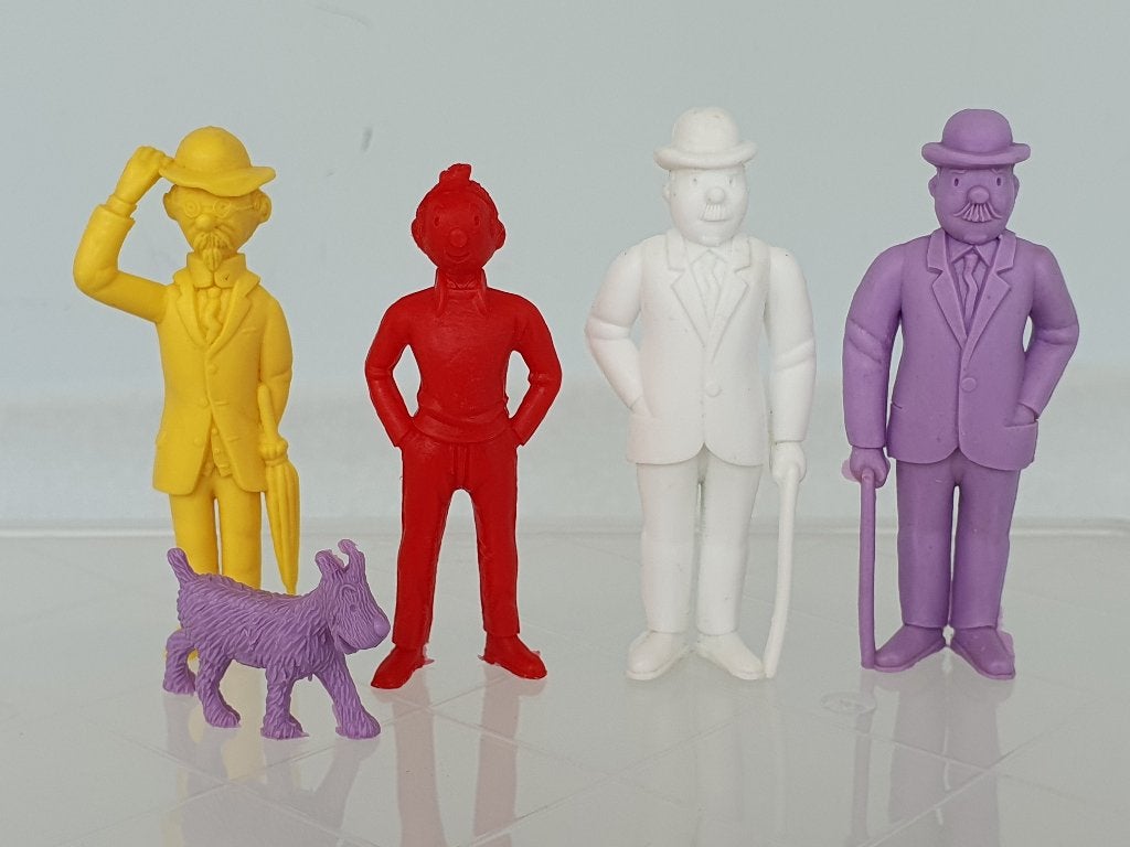 Lot van 5 Kuifje Tintin figuren (Esso, Belvision) (1), Enlèvement ou Envoi, Tintin, Utilisé