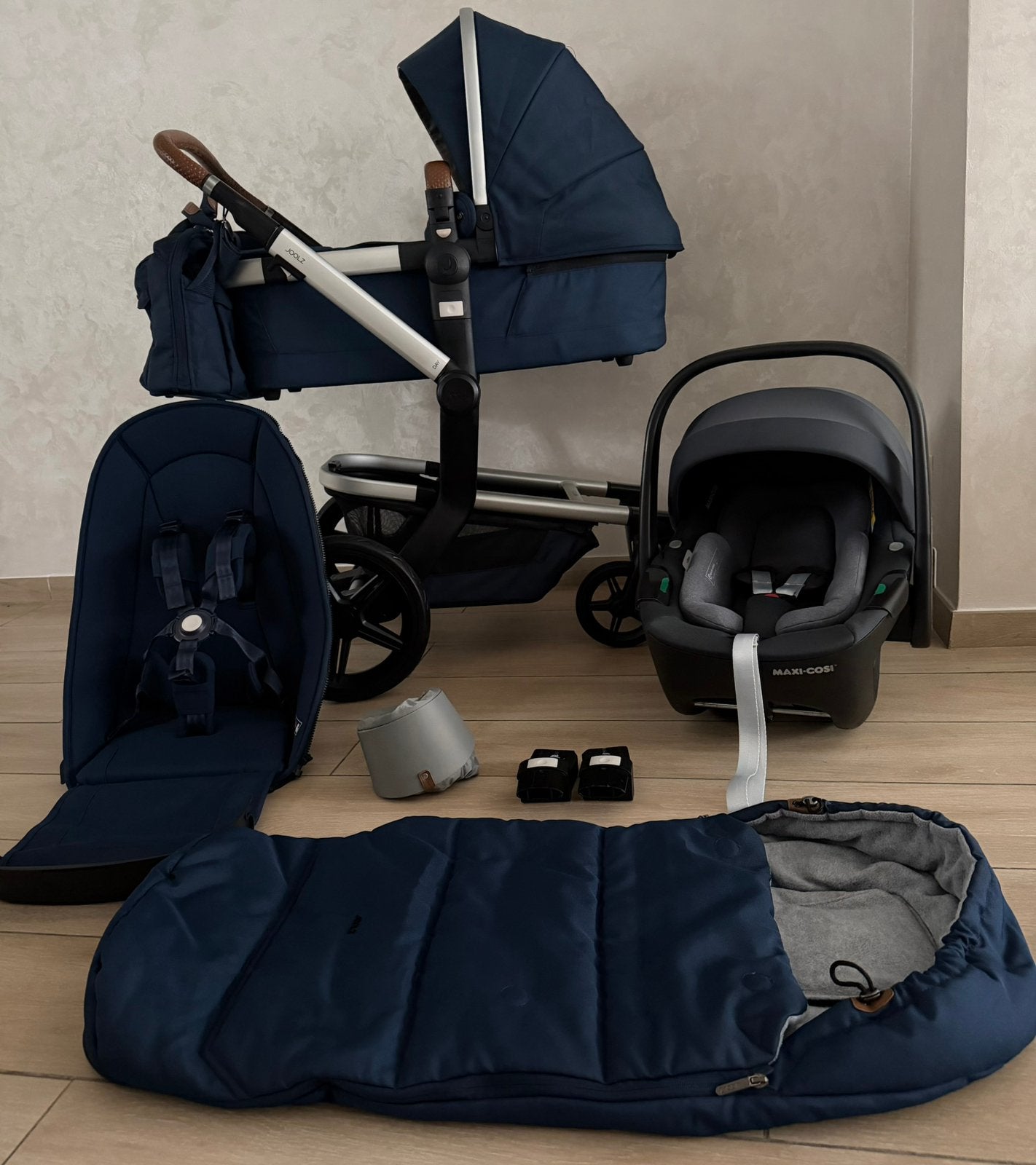 Joolz Day + petrol Blu Kinderwagen 3-in-1 Compleet Set, Kinderen en Baby's, Buggy's, Babygeluk, Ophalen of Verzenden, Zo goed als nieuw