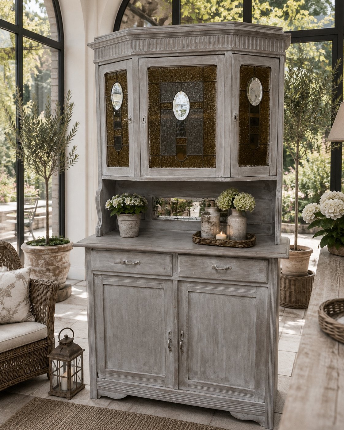 Franse Brocante buffetkast in White wash…Prachtig, Ophalen, Zo goed als nieuw