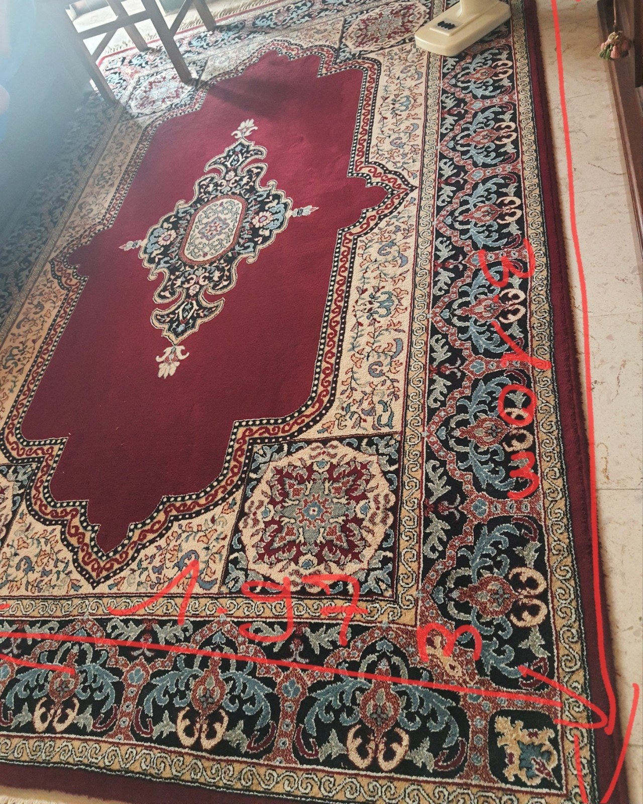 tapijt van pure wol, Ophalen