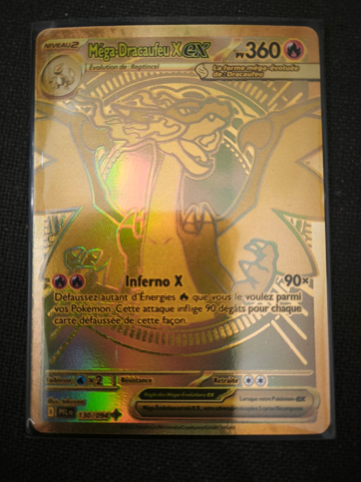 Dracaufeu gold hyper rare,1/1250 booster, parfait état., Ophalen of Verzenden, Nieuw, Losse kaart
