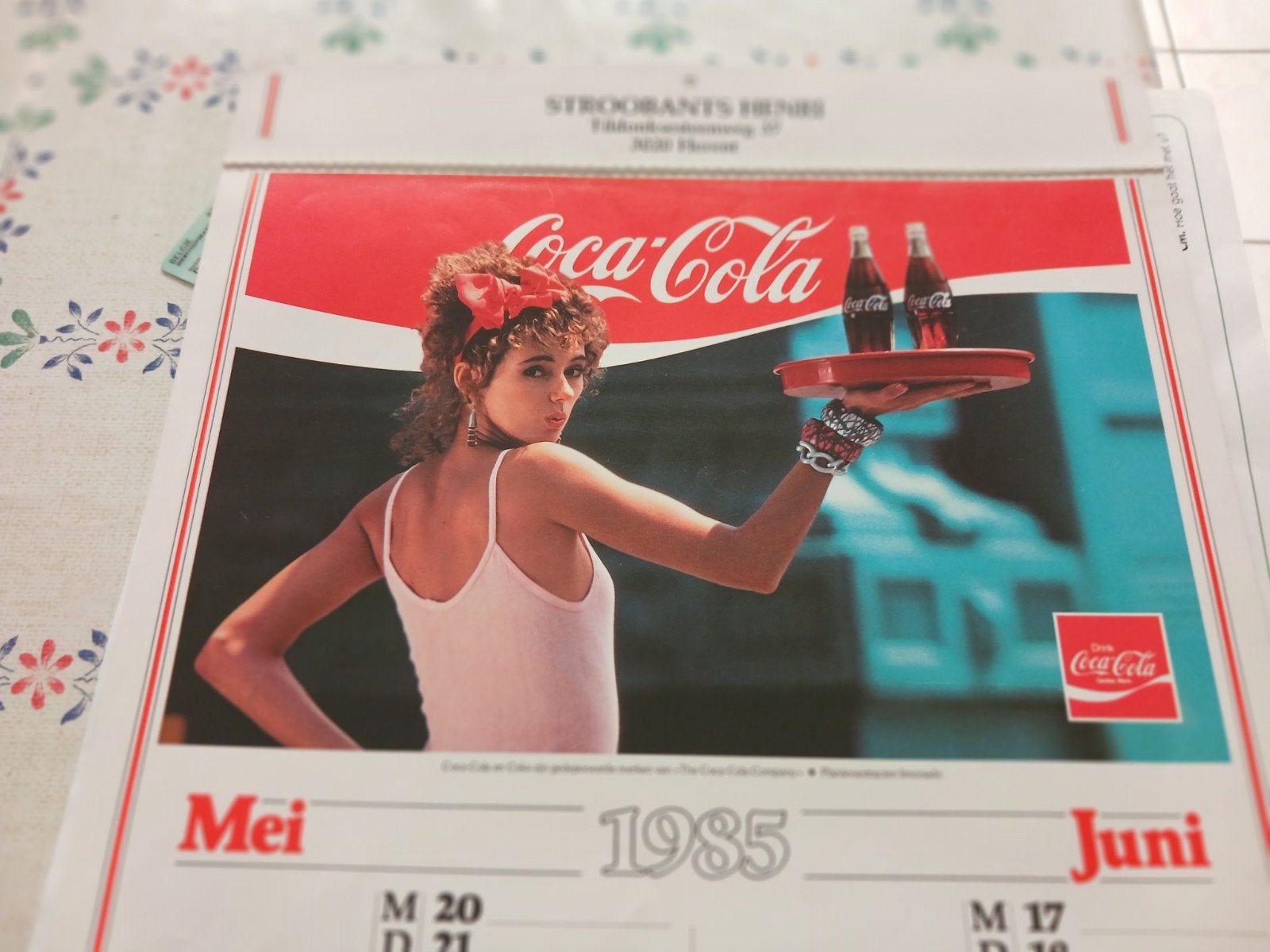 VINTAGE KALENDERS COCA COLA, Enlèvement
