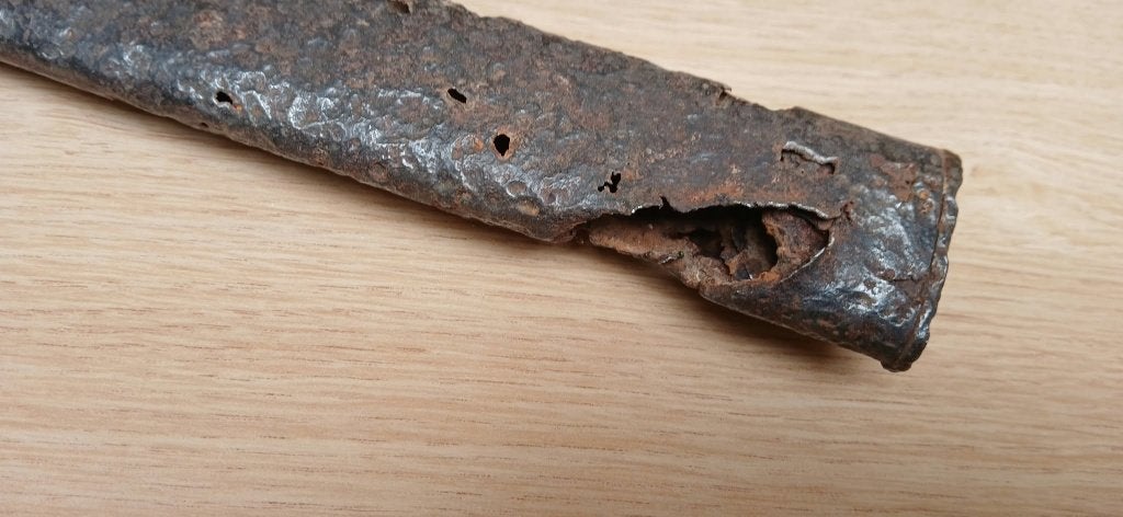 fourreau baionnette Seitengewehr 14 allemande impactés, Collections, Enlèvement ou Envoi, Armée de terre, Épée ou sabre