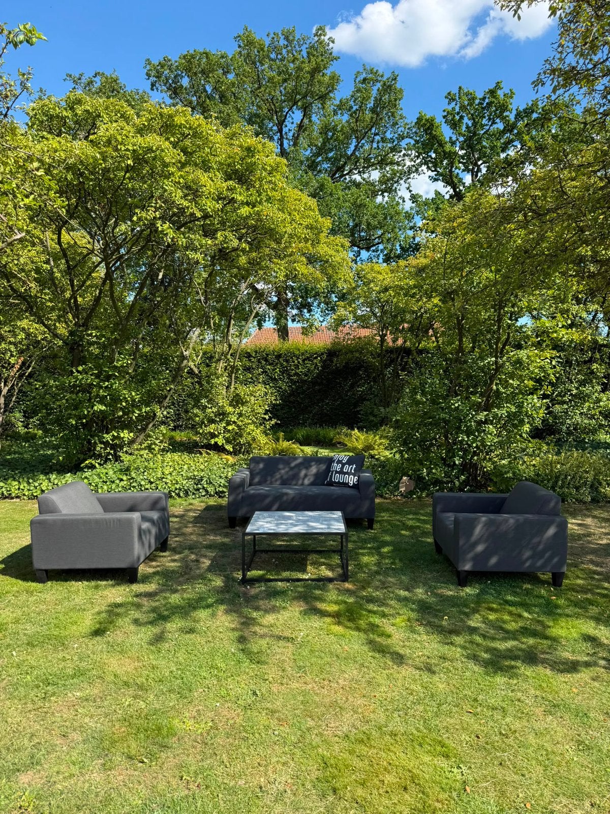 Luxe sunbrella Loungeset | magazijn prijzen, Tuin en Terras, Tuinsets en Loungesets, Ophalen, Zo goed als nieuw, Bank, Loungeset