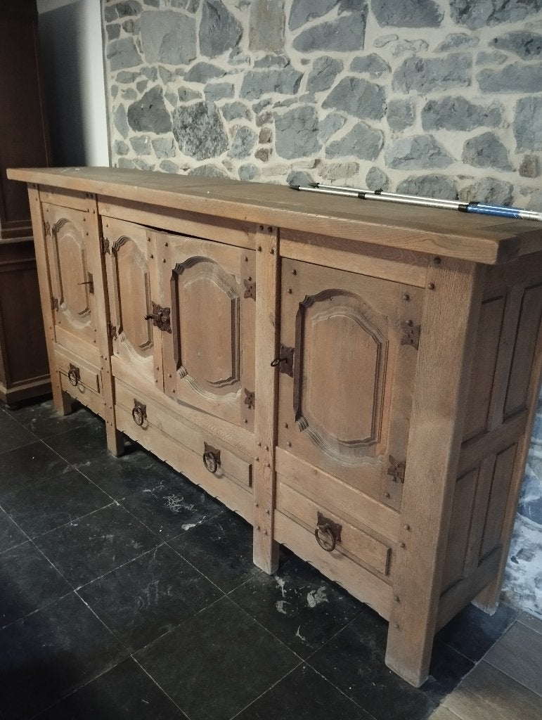 Buffet chêne massif, Maison & Meubles, Avec tiroir(s), 200 cm ou plus, Enlèvement, Utilisé