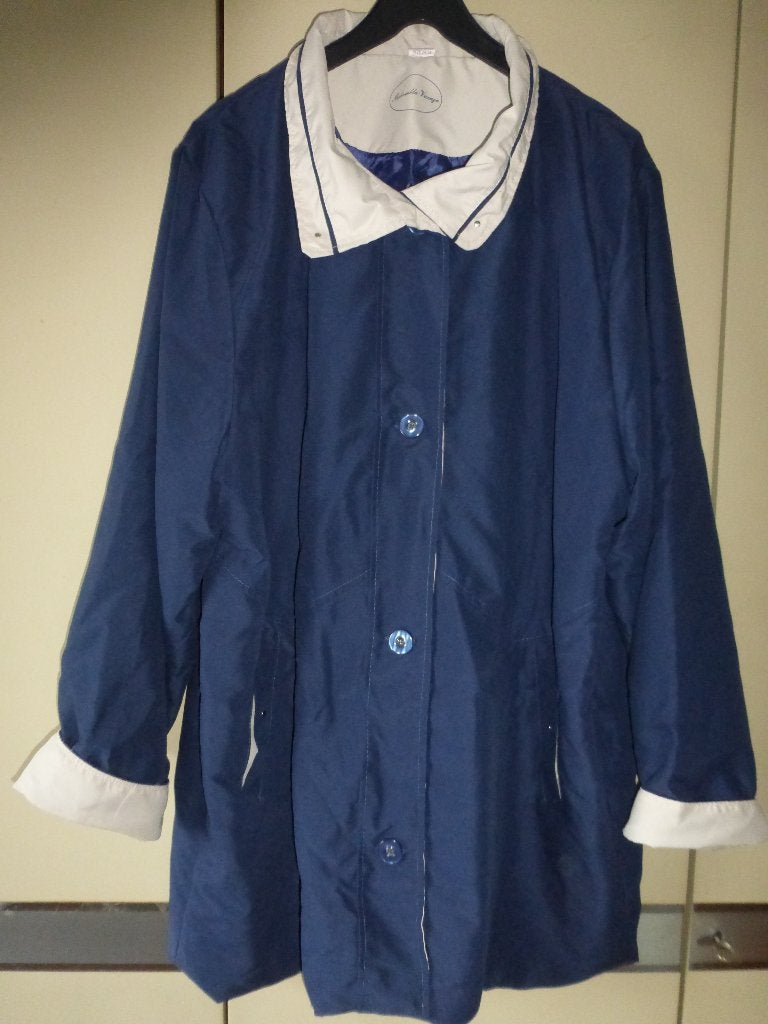 Blauwe jas voor dames, middenseizoen/zomer T: 54/58, Kleding | Dames, Jassen | Zomer, Ophalen of Verzenden, Zo goed als nieuw