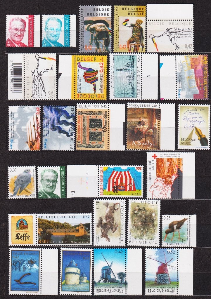 Belgique 2002 année complète **, Timbres & Monnaies, Envoi, Non oblitéré, Neuf