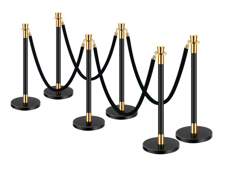 Afzet palen, Barrière met Fluwelen touwen      µ0a, Ophalen