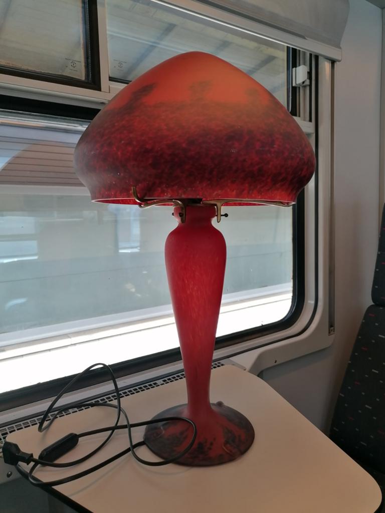 Lampe de table en verre soufflé, Ophalen of Verzenden, Glas