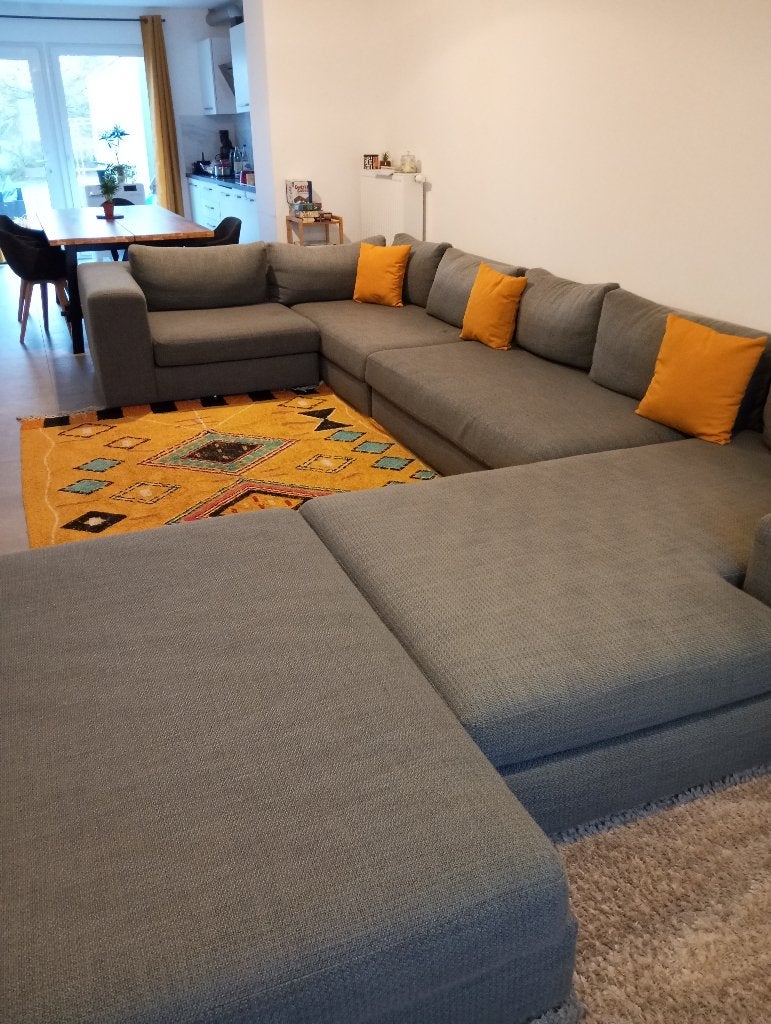 Canapé d'angle en U panoramique, Maison & Meubles, Tissus, Moins de 150 cm, Enlèvement, Utilisé