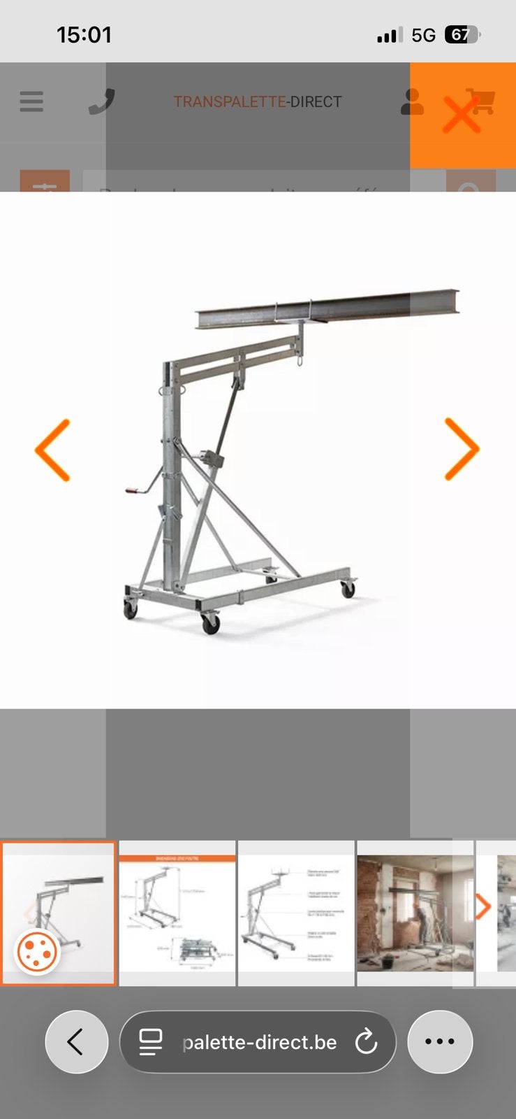 Leve poutre 300kg, Enlèvement, Utilisé, 2 à 5 mètres