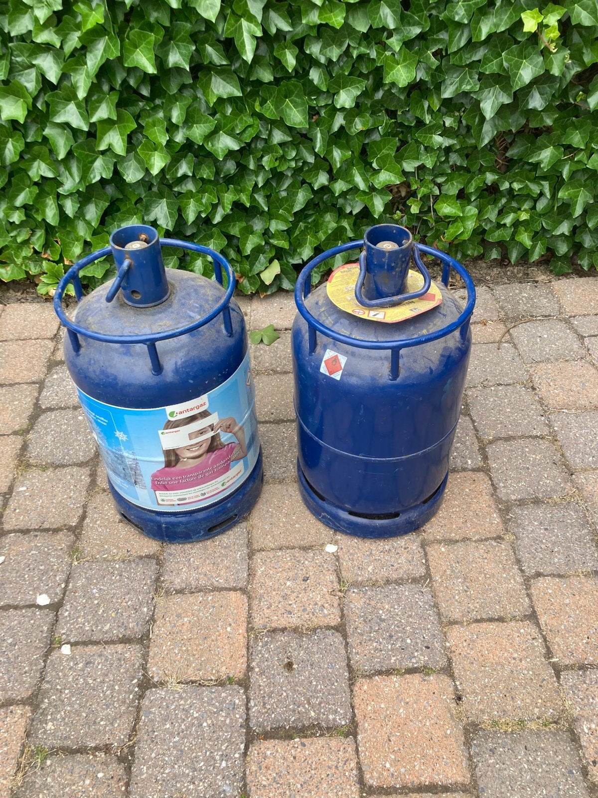 2x lege gasfles, Ophalen, Gebruikt