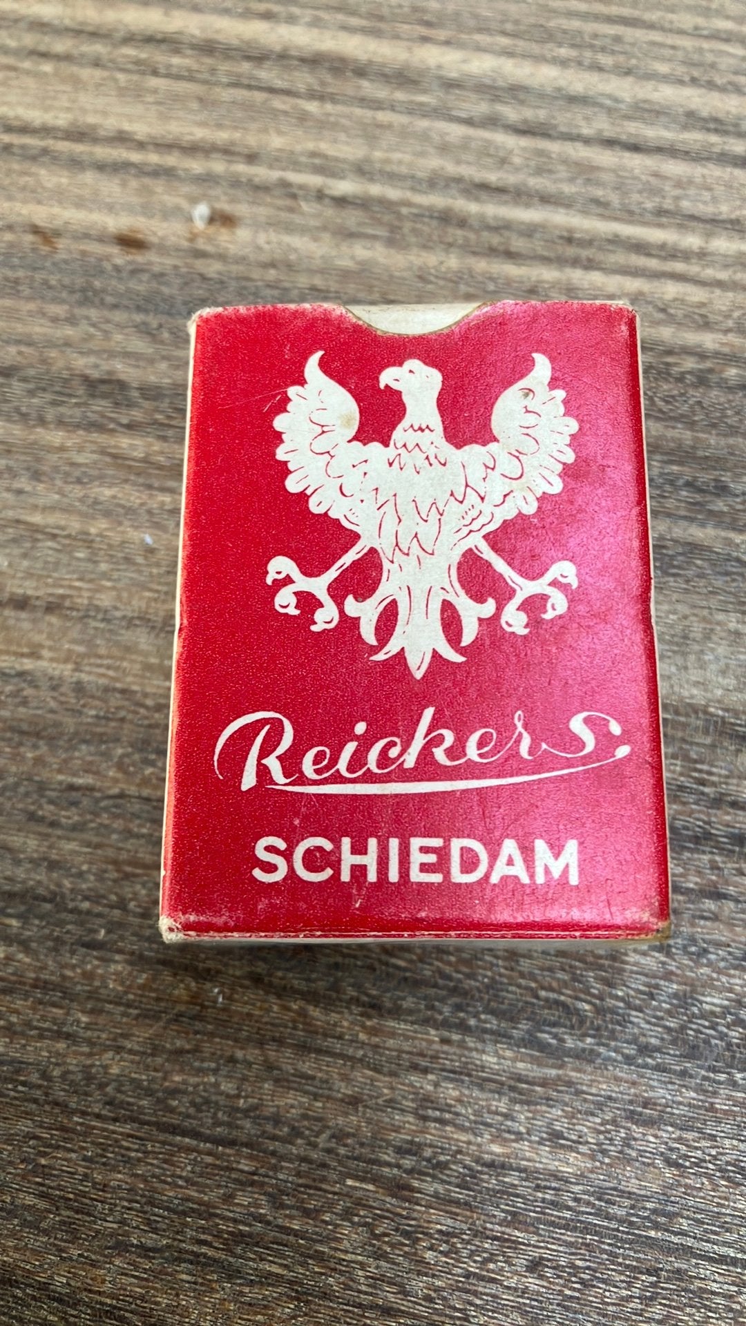 Oud mini kaartspel met reclame van Reicker’s Schiedam, Ophalen of Verzenden, Zo goed als nieuw