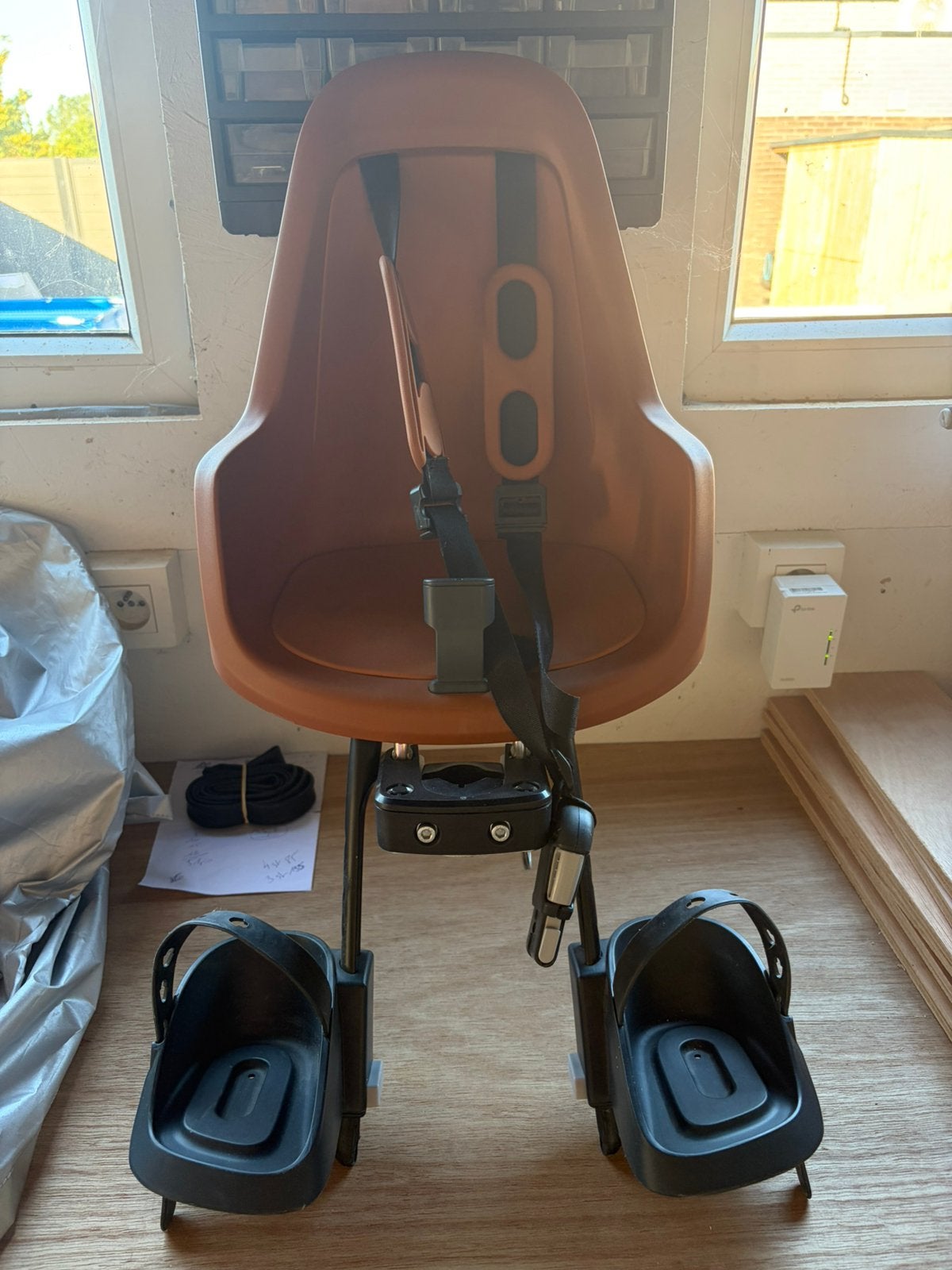 Fiets kindstoel vooraan, Ophalen, 0 t/m 18 kg, Voorzitje, Gebruikt