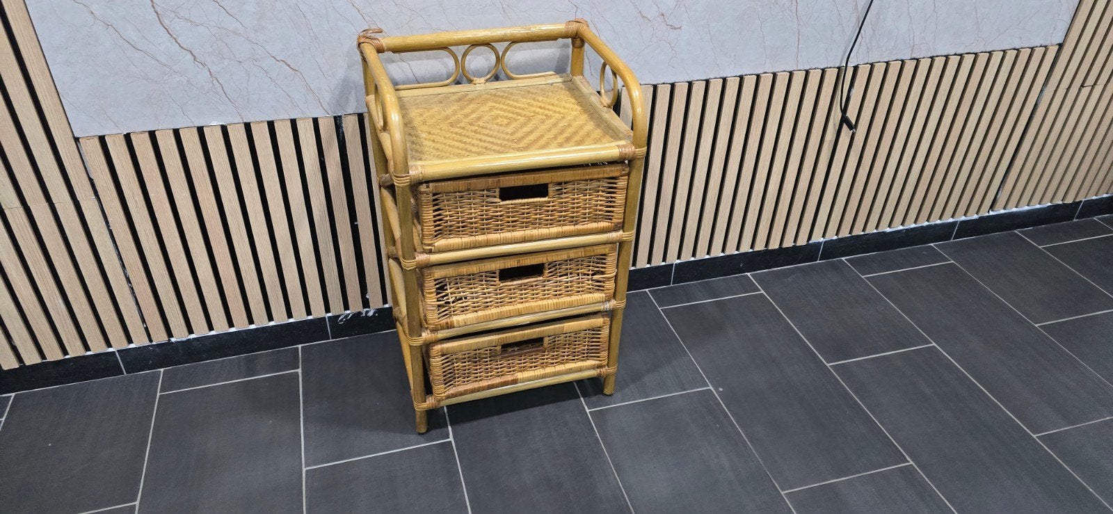 Armoire en rotin avec 3 tiroirs, Enlèvement ou Envoi