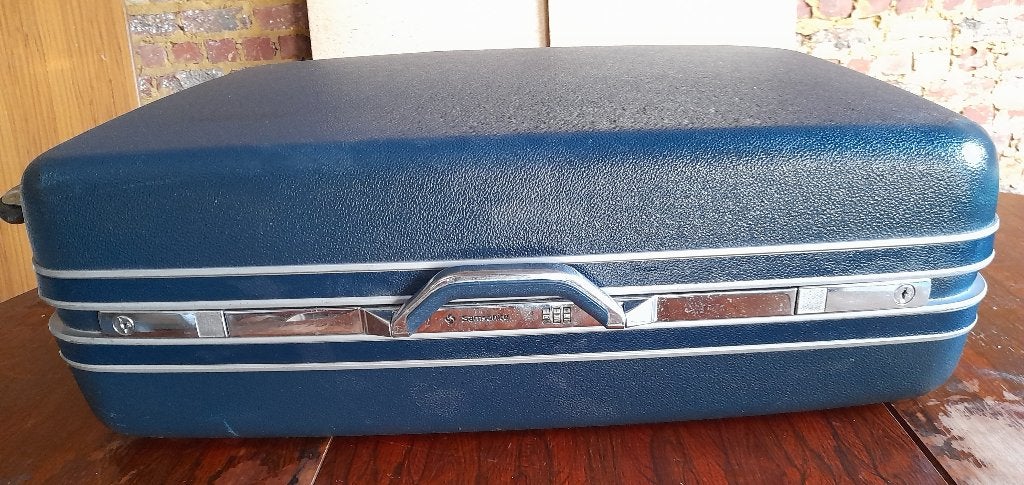 reiskoffer  , Samsonite ,kleur blauw of groen, Ophalen, Uitschuifbare handgreep, Gebruikt, 20 tot 30 cm