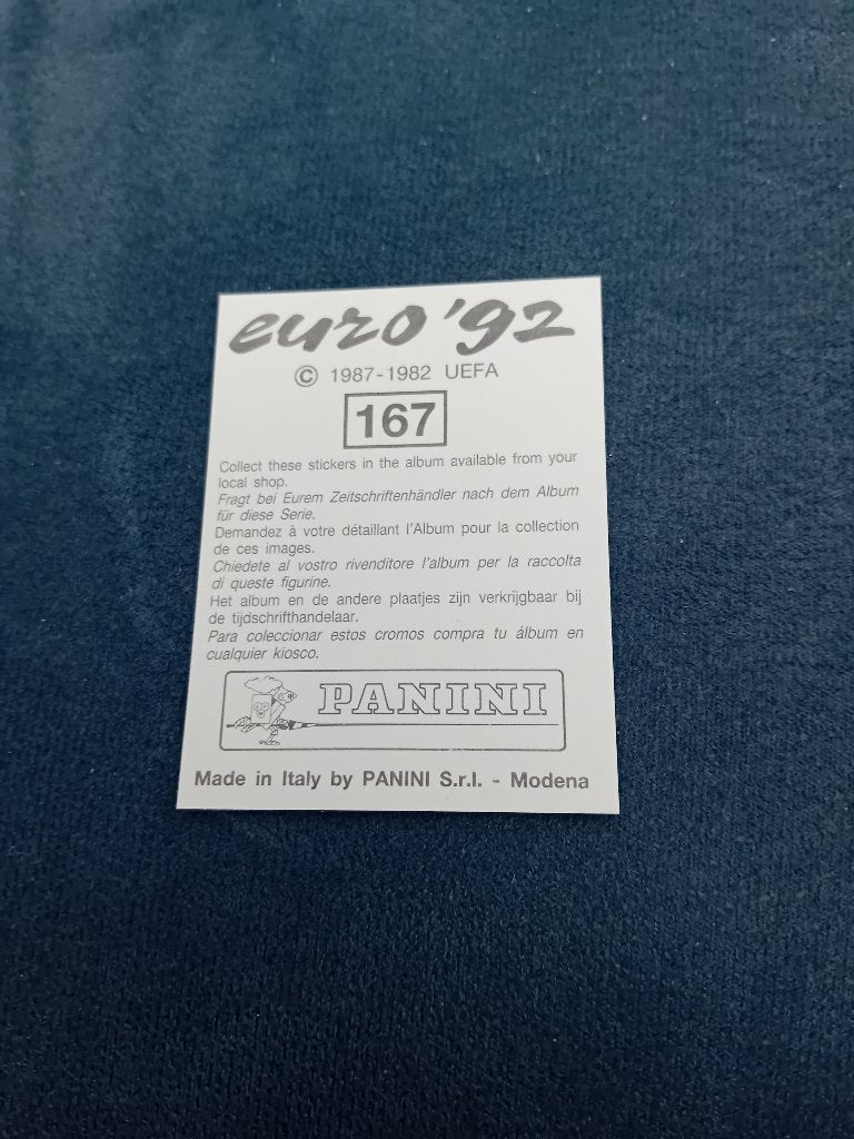panini sticker EURO 92 nr 167, Ophalen of Verzenden, Nieuw, Sport