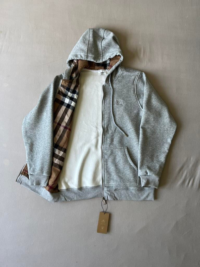 Grey burberry zip-up - M, Ophalen of Verzenden, Nieuw, Maat 48/50 (M), Grijs