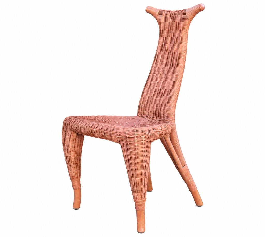 Italian Rattan / Wicker Chair by Pierantonio Bonacina, 1990s, Enlèvement ou Envoi