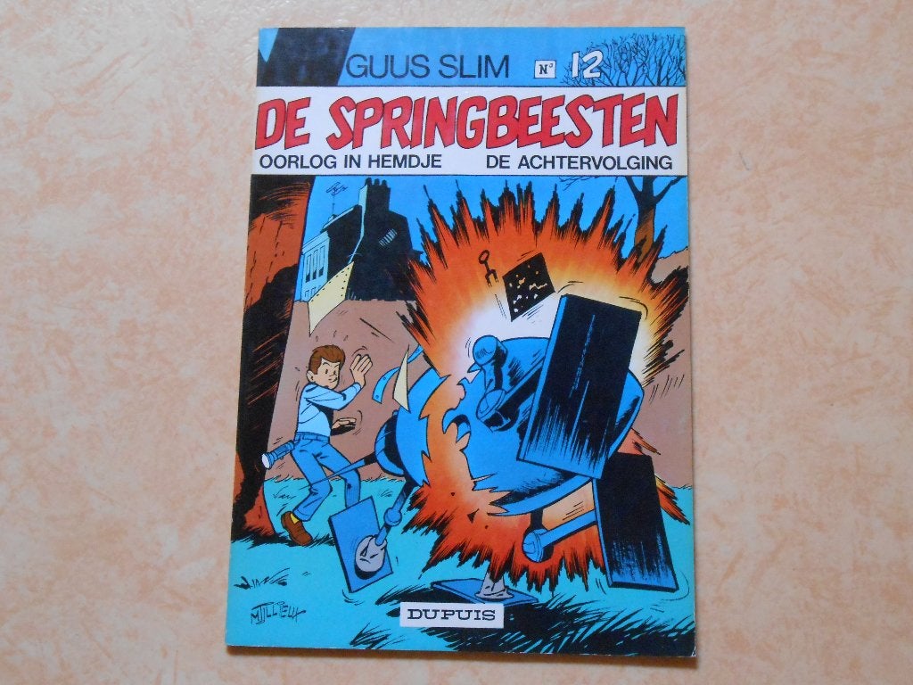 Guus slim 12 De springbeesten + Oorlog in hemdje 1971 1 ste, Boeken, M. Tillieux en Gos, Eén stripboek, Nieuw, Ophalen of Verzenden