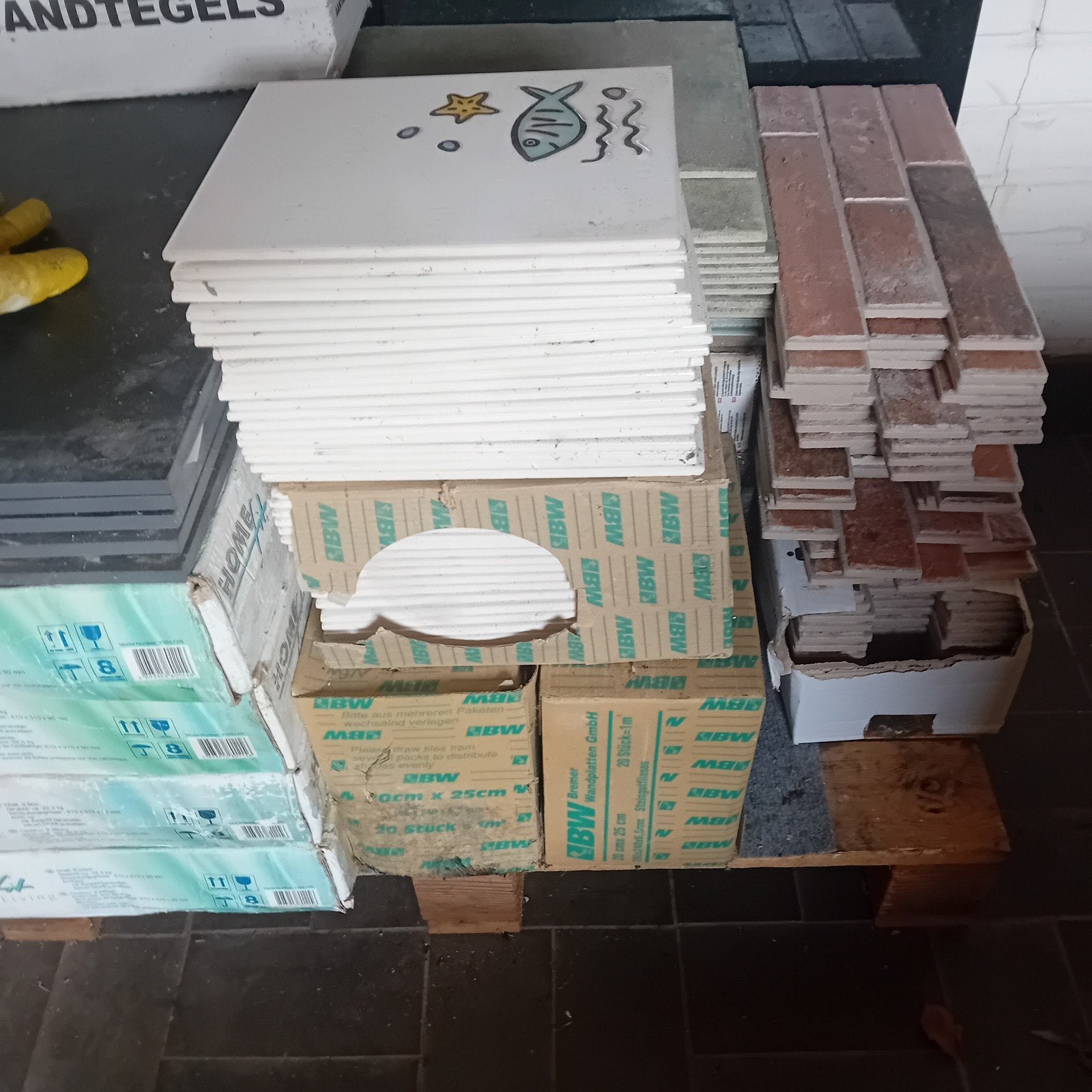 80 tegels wit maritiem thema, Ophalen, Wandtegels
