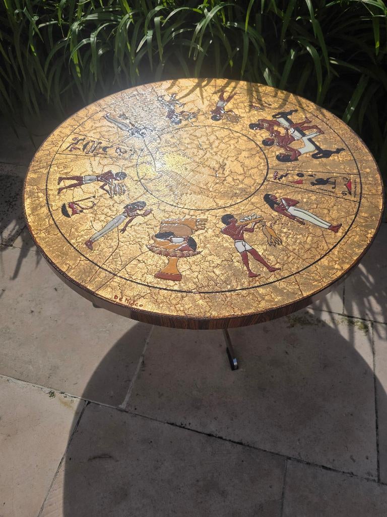 Vintage De Nisco salontafel, Ophalen, Zo goed als nieuw, Rond