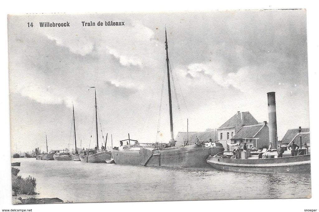 Willebroeck train de bateaux kaart 14 imp j. emmers, Enlèvement ou Envoi, Affranchie, Anvers