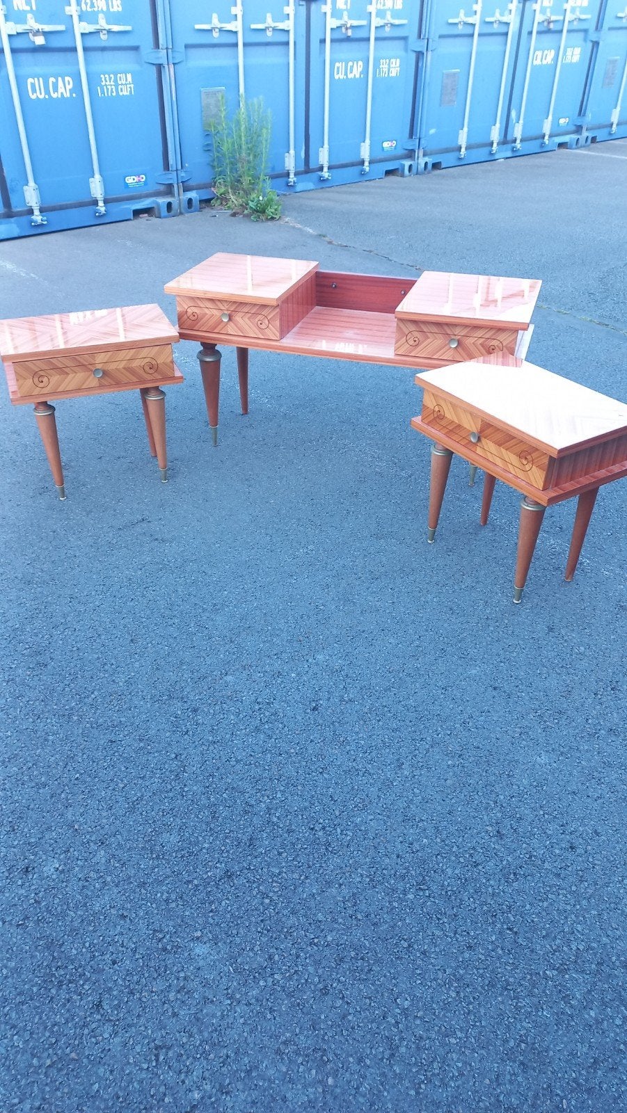 Ensemble meubles Vintage Retro 70's bon état, Maison & Meubles, Utilisé, Bois, Envoi, 45 à 65 cm