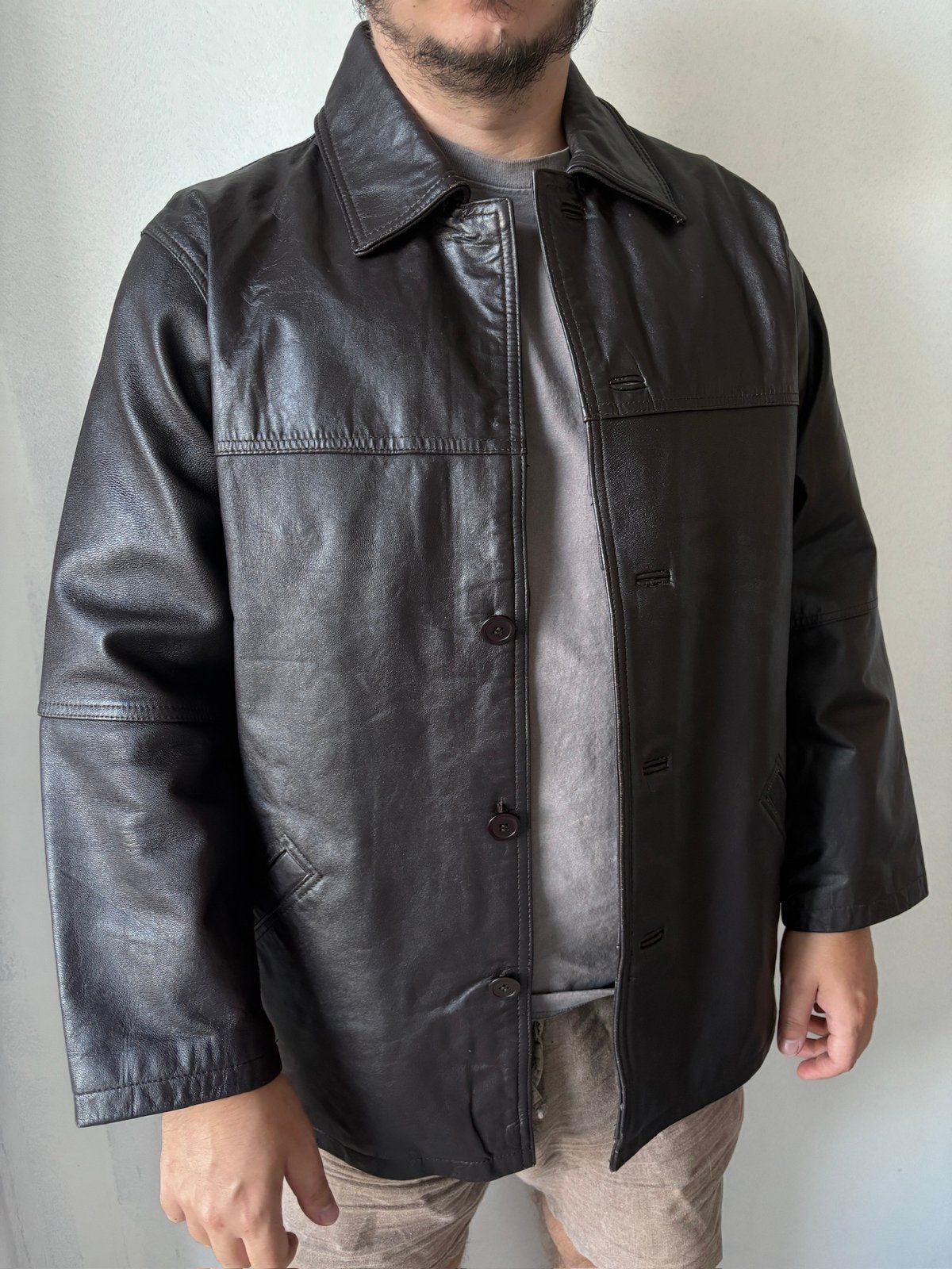 Mannen leren jas/blazer, Kleding | Heren, Ophalen, Gedragen, Maat 48/50 (M), Bruin