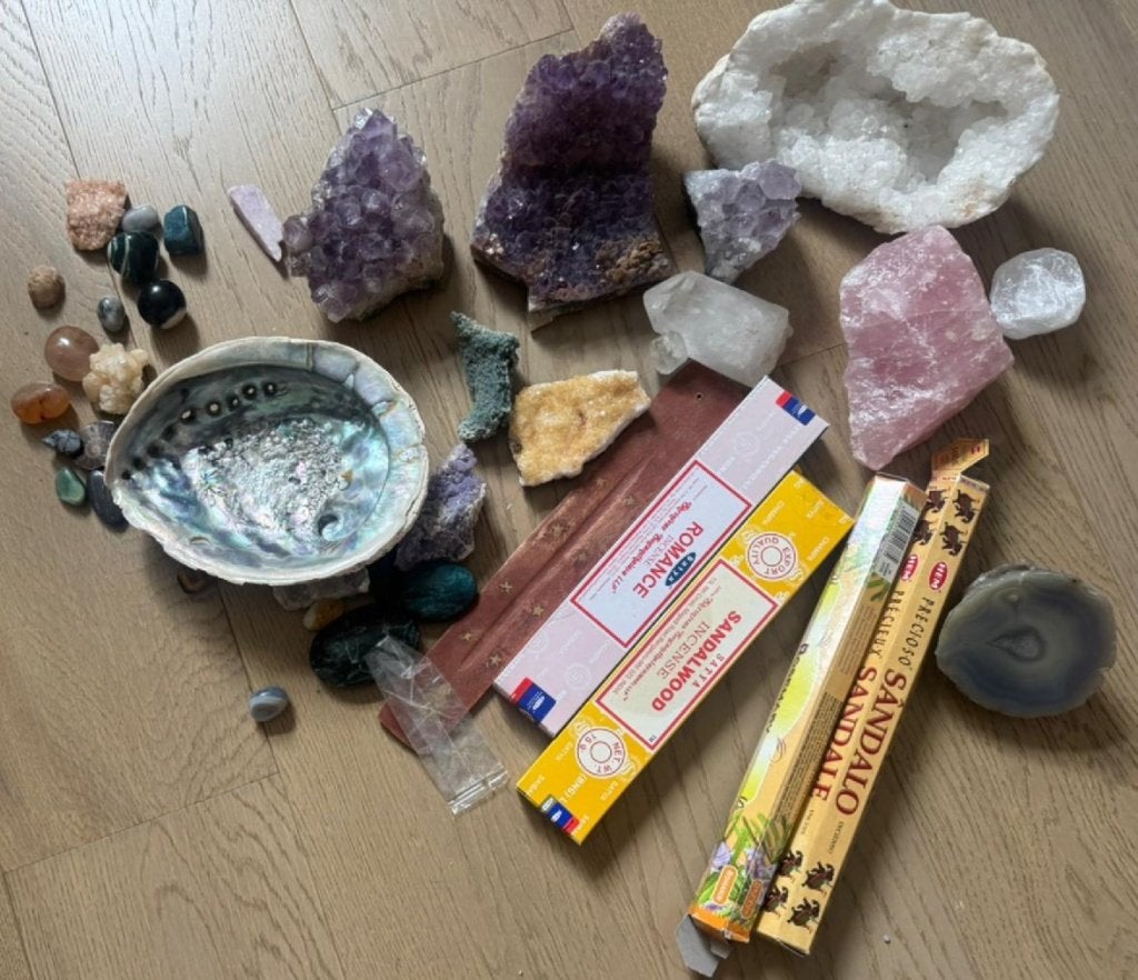Groot lot kristallen, stenen met zeldzame + geode + boek, Verzamelen, Ophalen