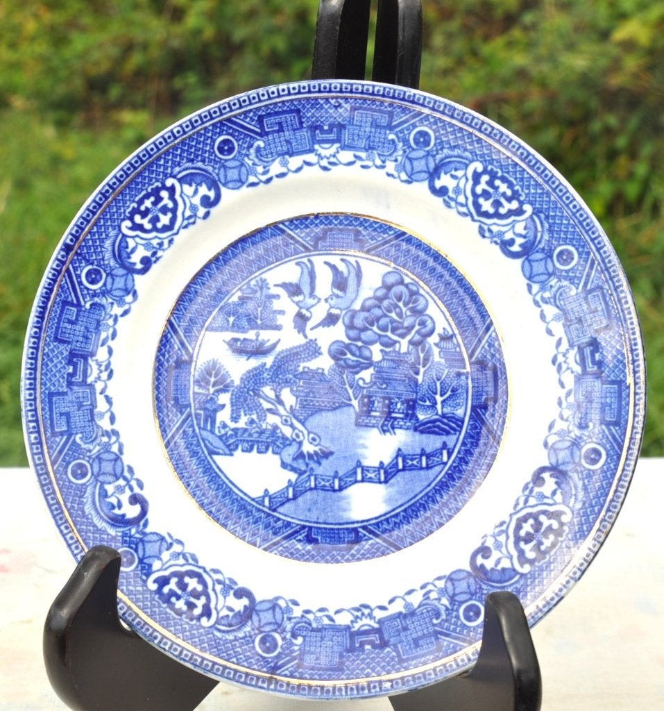 assiette décorative Washington gold Willow england, Ophalen of Verzenden