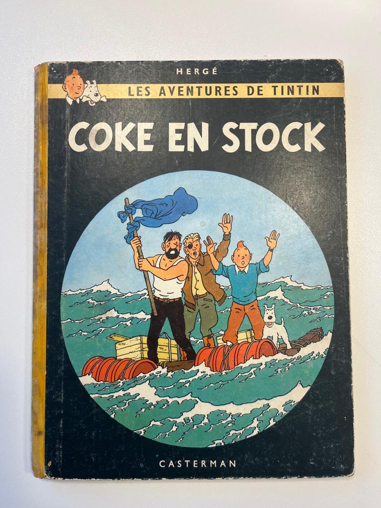 Tintin Coke et édition stock 1959, Enlèvement ou Envoi, Une BD, Utilisé, Herge