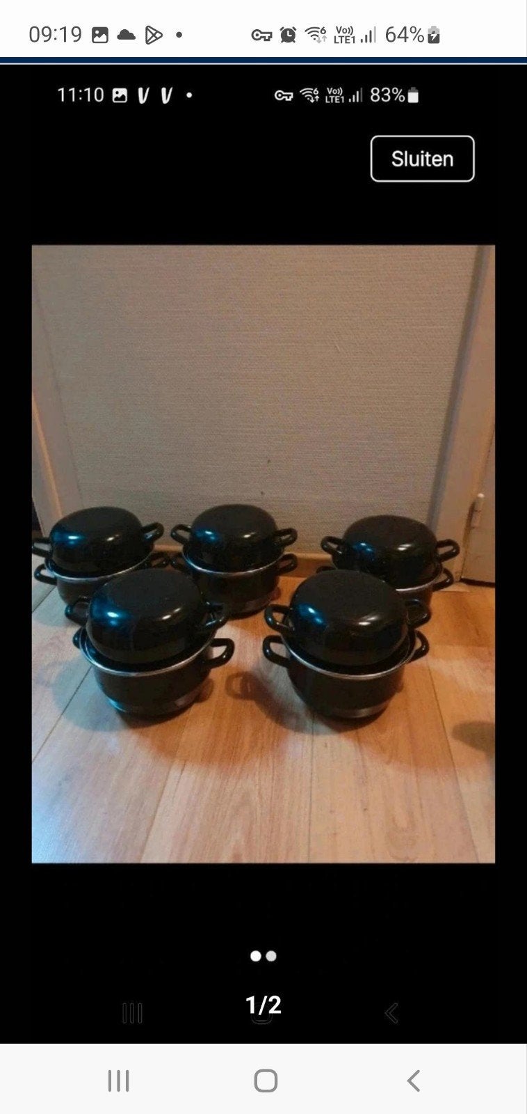 5 mooi mossel potten, Ophalen of Verzenden