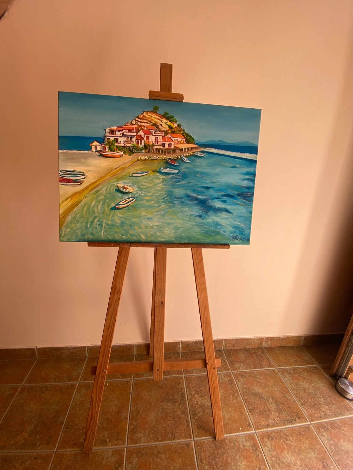 Tableau peinture acrylique, Enlèvement, Comme neuf, Peinture acrylique