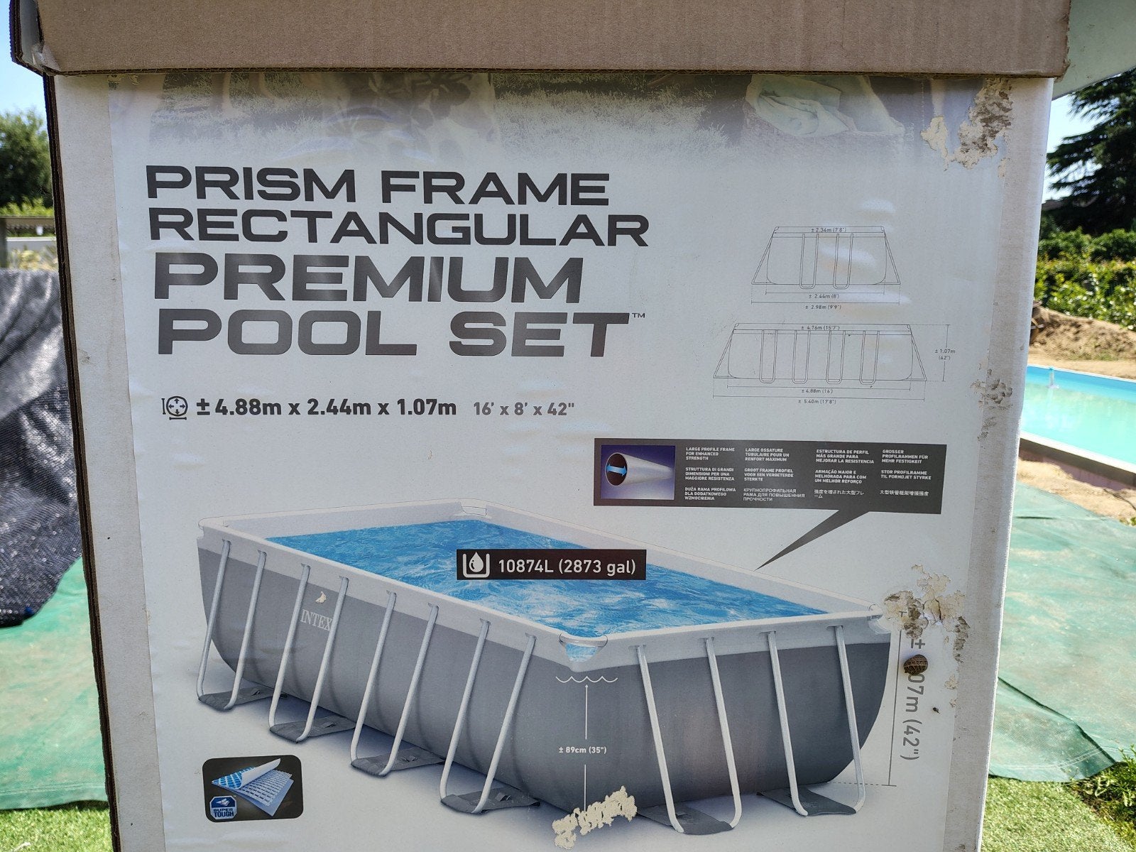 Zwembad 4,88x2,44x1,07m Intex prism frame rectangular, Ophalen