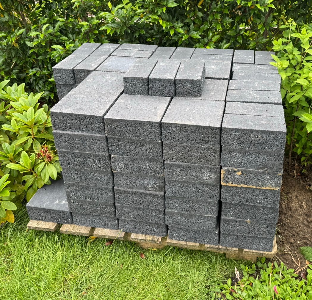 Marlux waterdoorlatende klinkers 22x22x8 antraciet 115stuks, Jardin & Terrasse, Pavé & Dalles, Enlèvement, Comme neuf, Briques