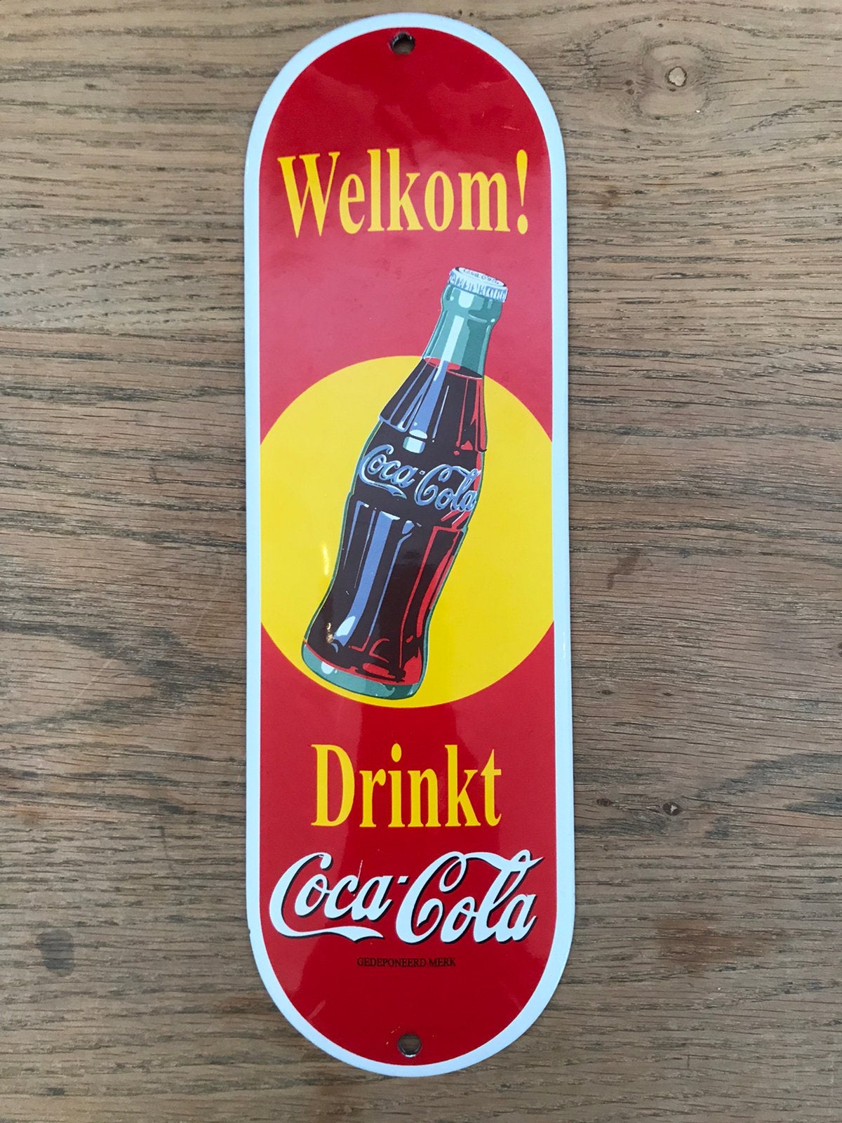 Panneau publicitaire en émail Coca Cola, Enlèvement ou Envoi, Comme neuf, Panneau publicitaire