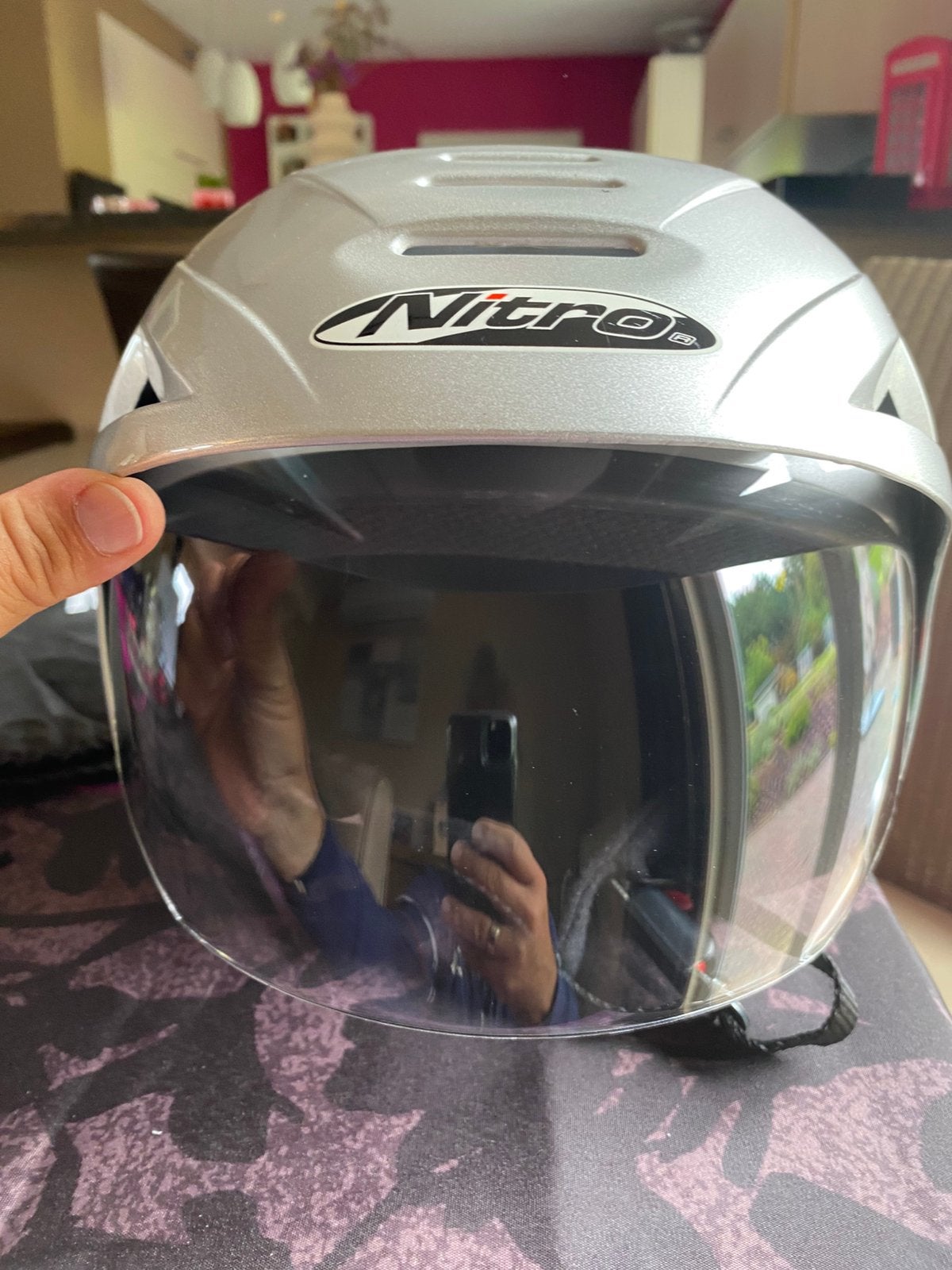 Casque scooter Nitro gris taille XL, Motos, Autres marques, Femmes, Seconde main, Enlèvement ou Envoi