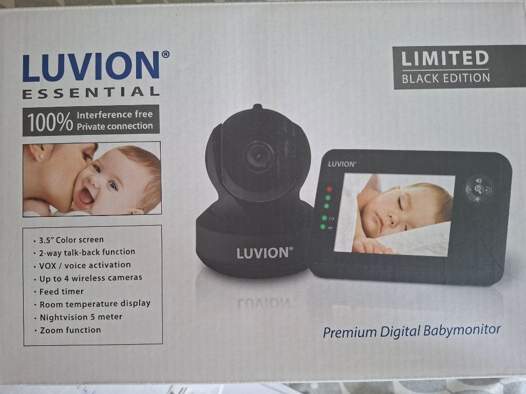 Babyfoon Luvion Essential Limited Black Edition, Kinderen en Baby's, Ophalen, Nieuw, Minder dan 100 meter, Camera