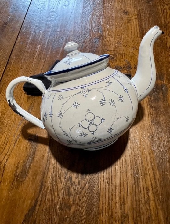 Ancienne théière en émail delft, Ophalen of Verzenden