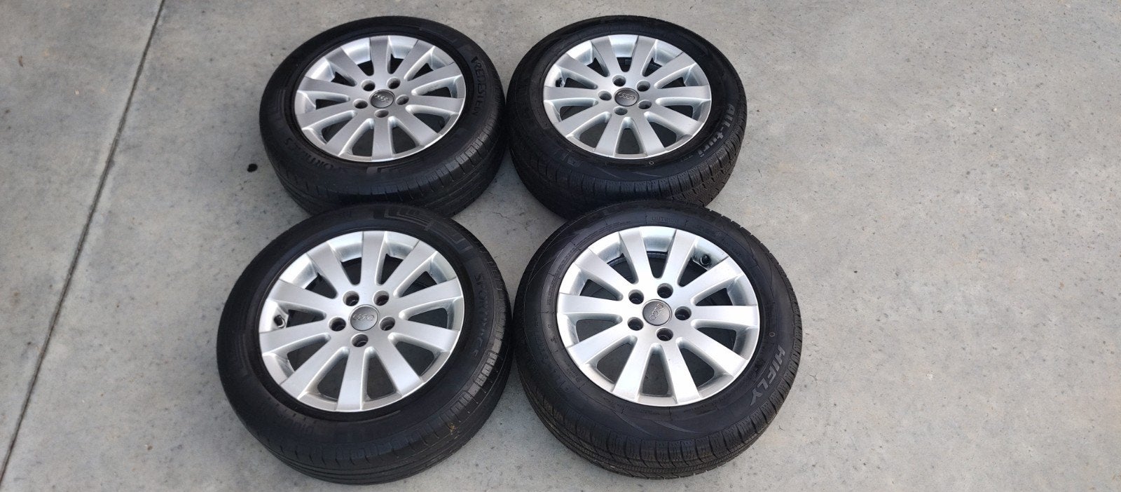 4 velgen met band, 215/55R16, origineel Audi, Auto-onderdelen, Banden en Velgen, Ophalen, 16 inch, Banden en Velgen, Personenwagen