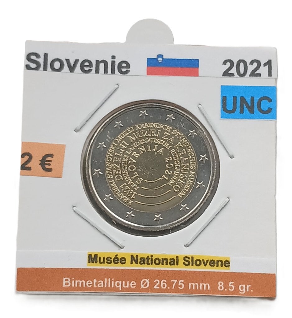 SLOVENIE 2 euros MUSEE NATIONAL SLOVENE année 2021 UNC, Envoi, Autres pays, 2 euros, Monnaie en vrac
