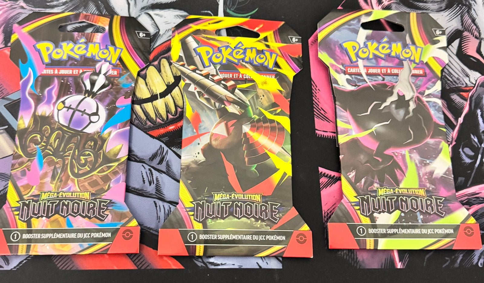 Lot 3 Boosters Pokémon - Méga-Évolution Nuit Noire, Enlèvement, Comme neuf