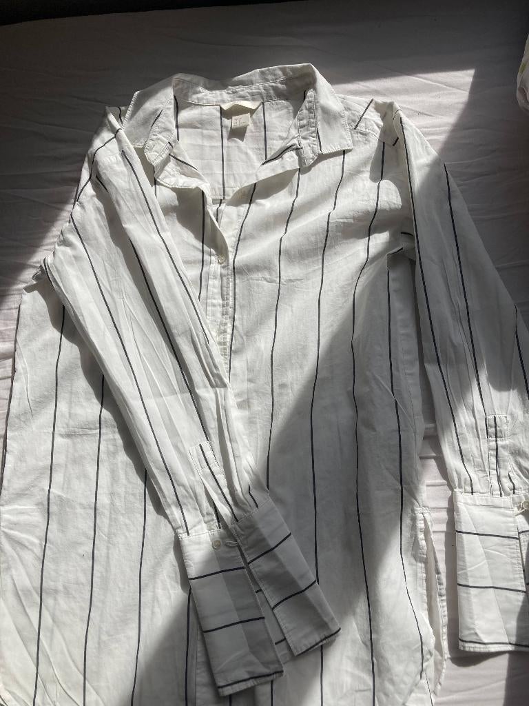Wit, zwartgestreept hemd, Kleding | Heren, Overhemden, Wit, Zo goed als nieuw, H&M, Halswijdte 39/40 (M)